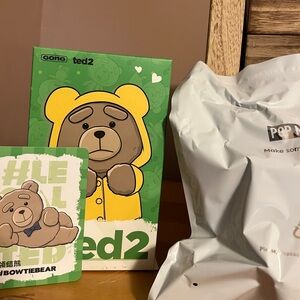 Popmart Ted 2 Bear Movable Plush Pendant Bow Tie